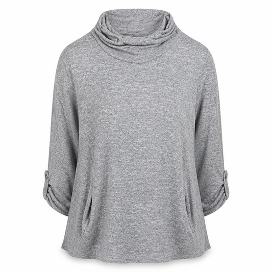Front view of Principles women’s grey knit jumper, size UK 12