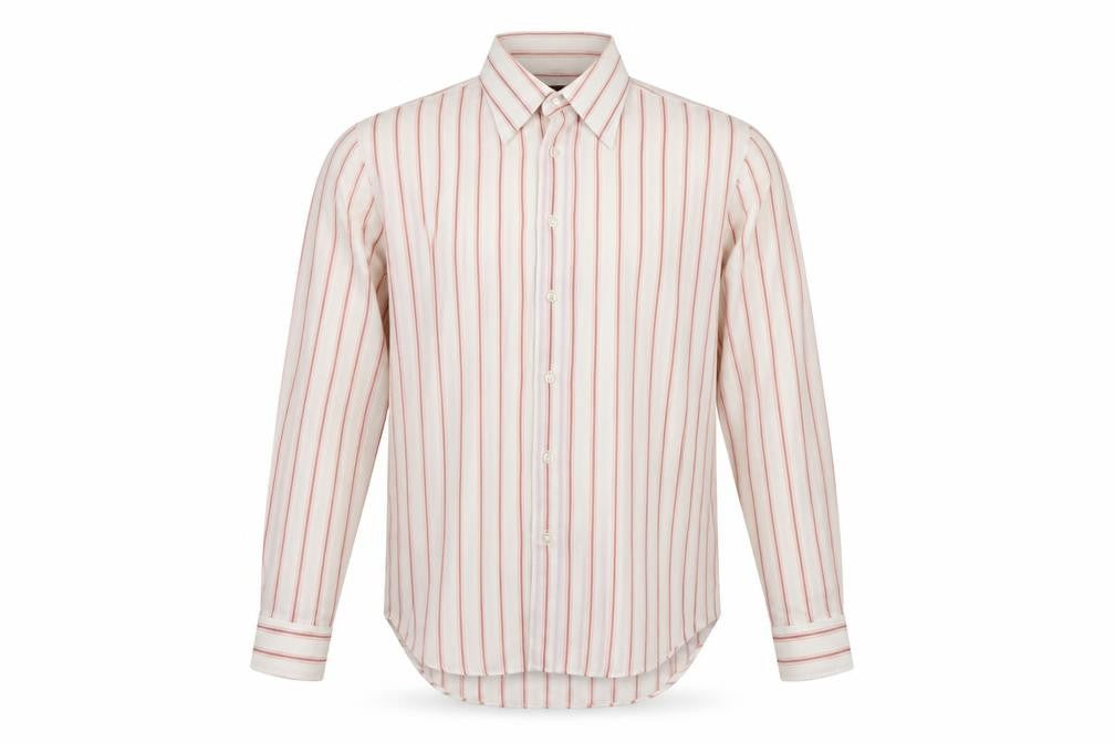 Front view of Paladine men’s beige polka dot button-up, size 16