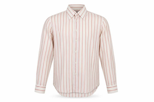 Front view of Paladine men’s beige polka dot button-up, size 16