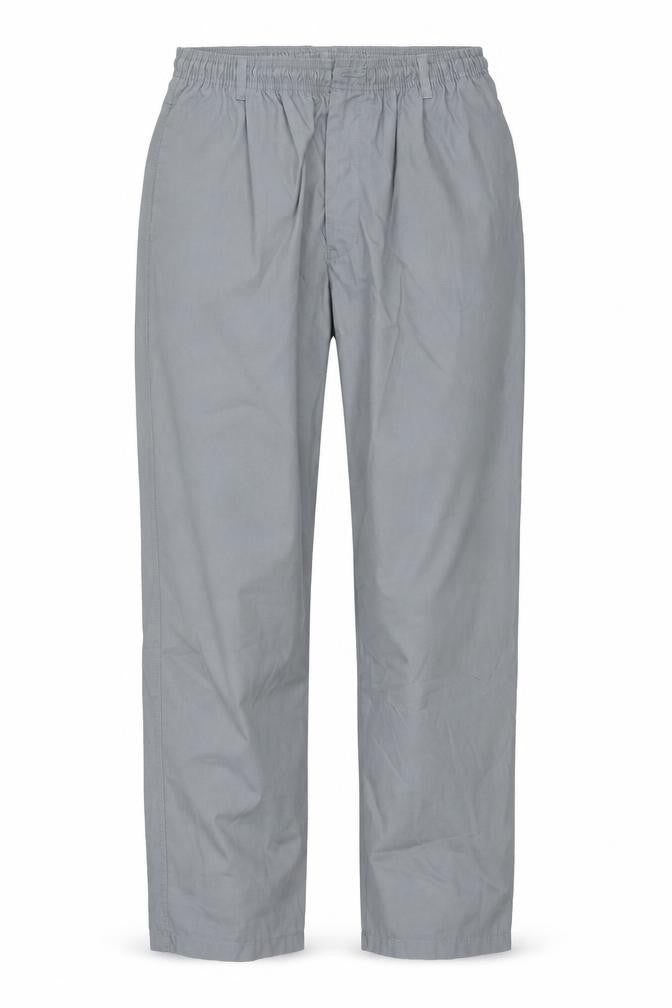 Front view of Preworn men’s grey trousers, size L, 28-inch leg