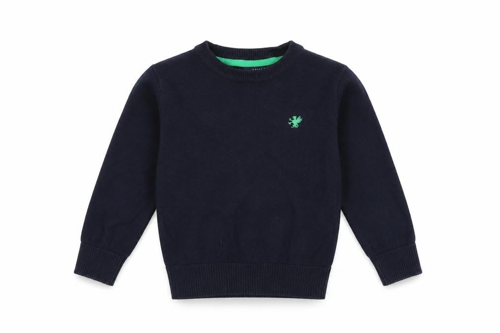 Front view of Next boys’ blue jumper, size 3, years