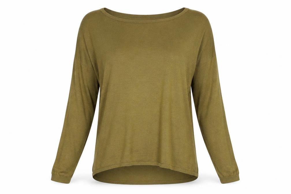 Front view of H&M women’s green jumper, size XS