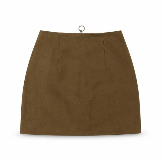 Front view of Atmosphere women’s brown a-line skirt, size UK 26, in