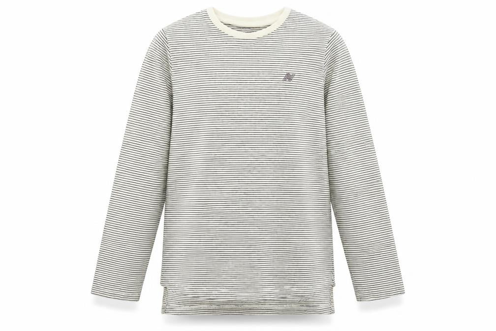 Front view of Next girls’ multicoloured striped basic t-shirt, size 9, years