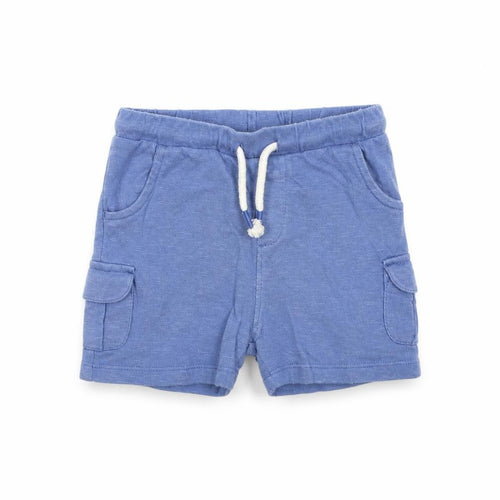 M&S Baby Blue   Cargo Trousers Size 12-18 Months  - Short
