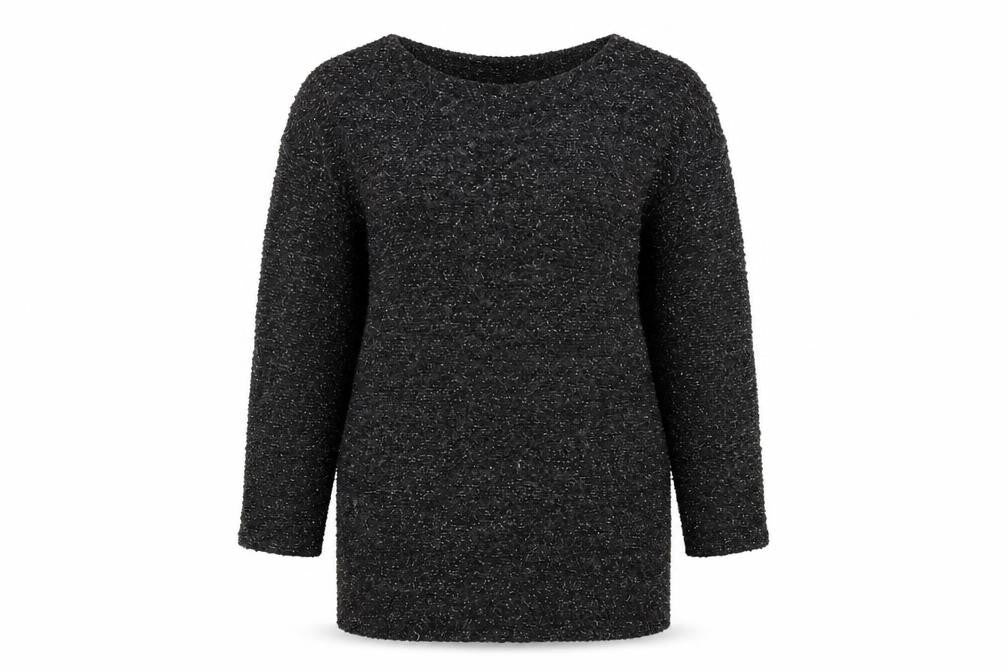 Front view of Next women’s grey knit jumper, size UK 12