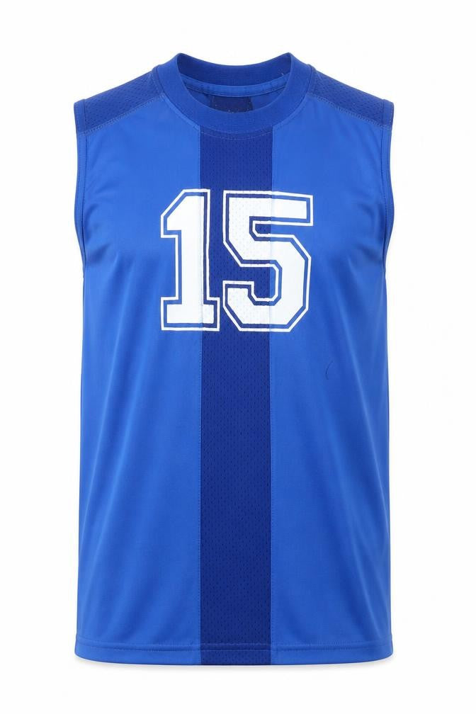 Front view of Pro Spirit boys’ blue basic t-shirt, size M