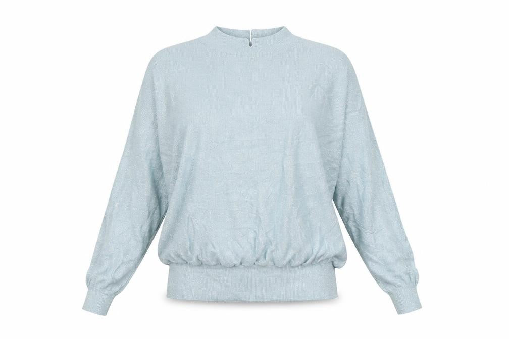 Front view of M&Co women’s green pullover sweatshirt, size UK 18