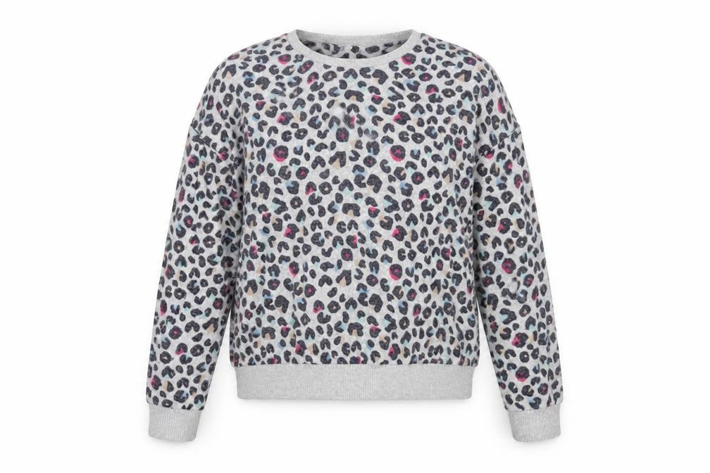 Front view of Marks & Spencer girls’ multicoloured animal print jumper, size 14, years