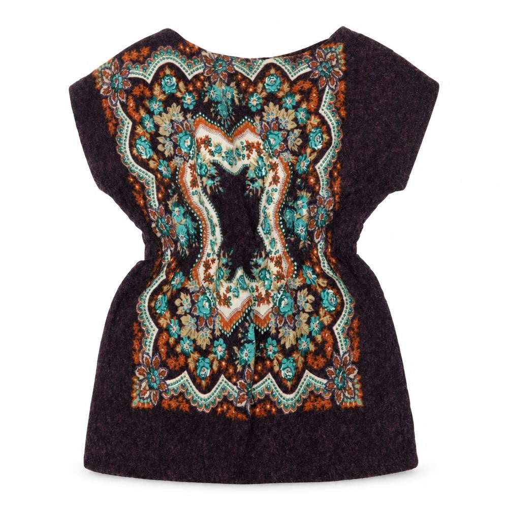 Front view of Misumi women’s purple fit & flare, size S