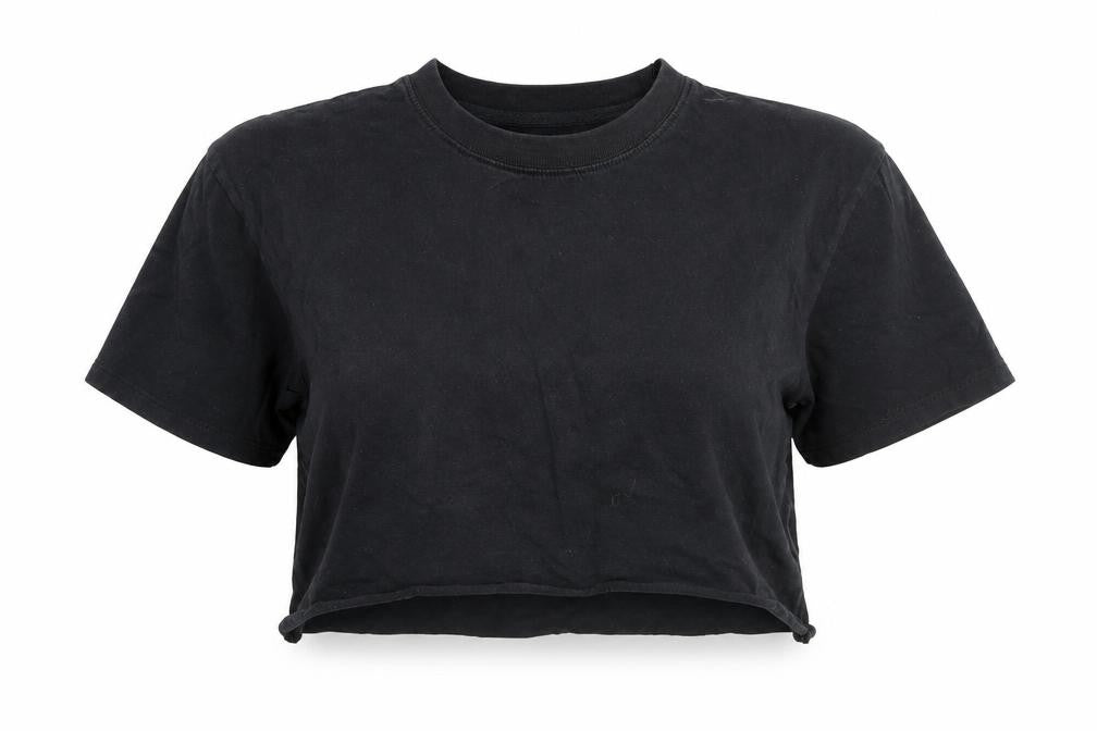 Front view of Topshop women’s grey basic t-shirt, size XS