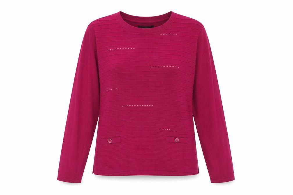 Front view of Mind Flower women’s pink jumper, size L