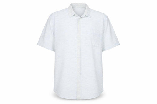 Front view of New Look men’s blue button-up, size L
