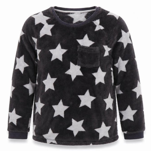 George Girls Grey   Top Pyjama Set Size 9-10 Years  - Star Print