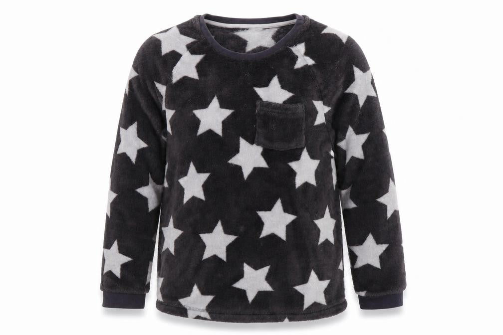 George Girls Grey   Top Pyjama Set Size 9-10 Years  - Star Print