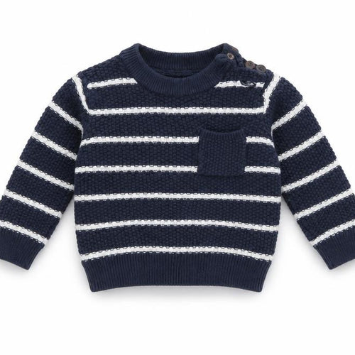 F&F Baby Blue Striped  Pullover Jumper Size 3-6 Months