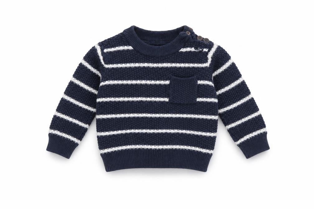 F&F Baby Blue Striped  Pullover Jumper Size 3-6 Months