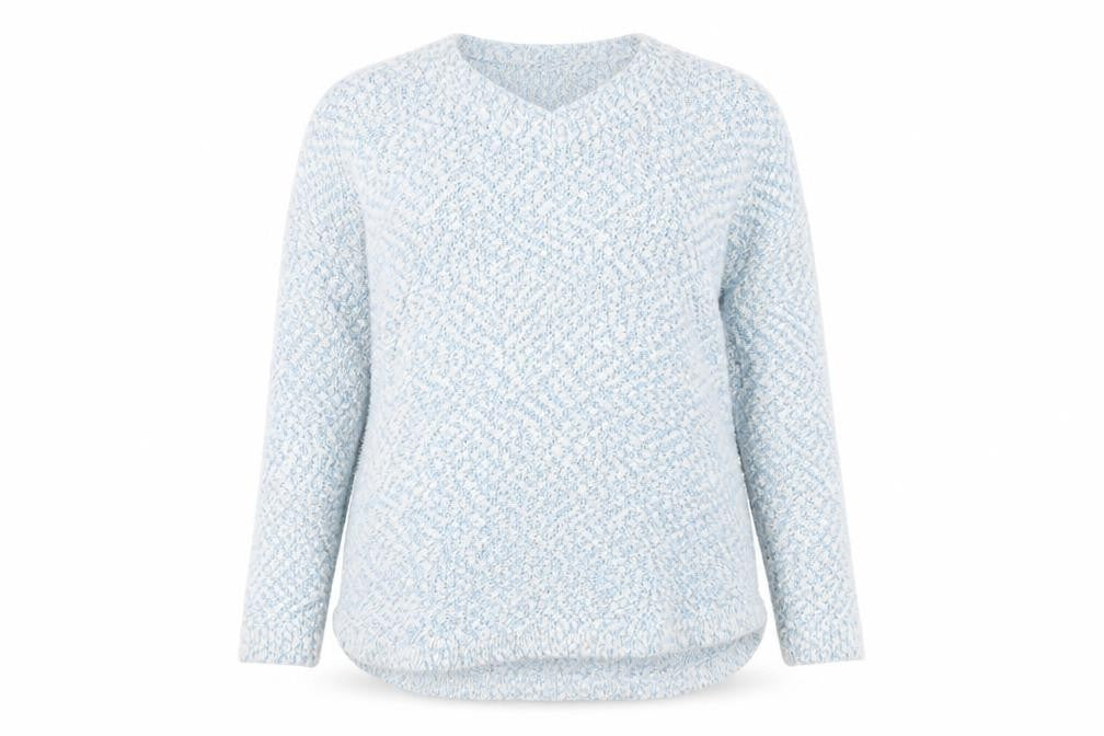 Front view of George women’s blue jumper, size UK 18