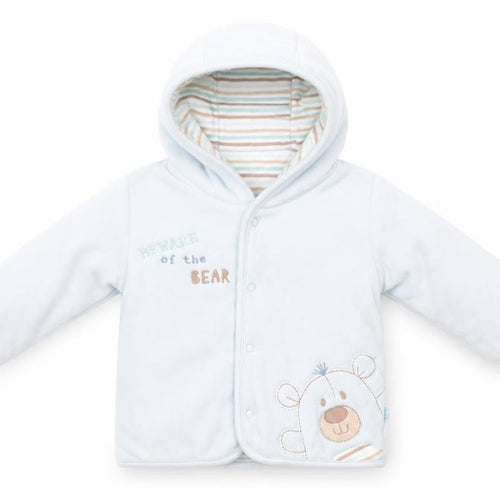 Marks and Spencer Boys Blue Animal Print  Basic Coat Coat Size 3-6 Months  - Beware of the Bear