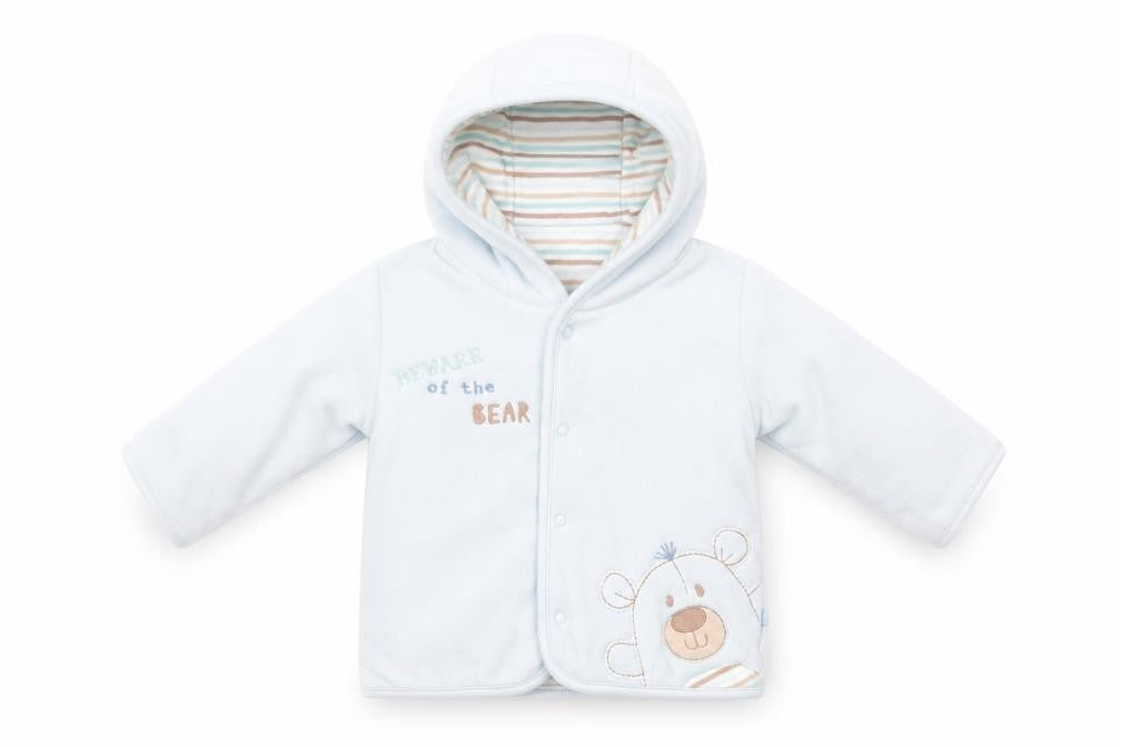 Marks and Spencer Boys Blue Animal Print  Basic Coat Coat Size 3-6 Months  - Beware of the Bear