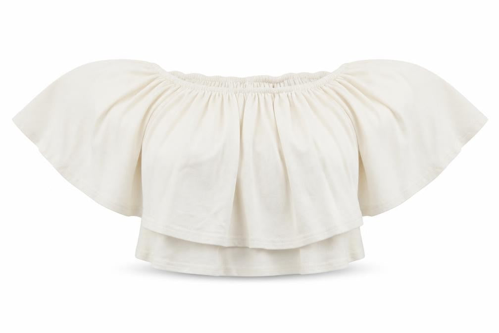 Boohoo Womens Ivory   Cropped T-Shirt Size 6