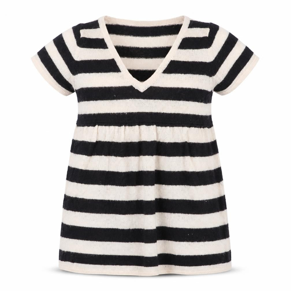Front view of Forever women’s black striped jumper, size S