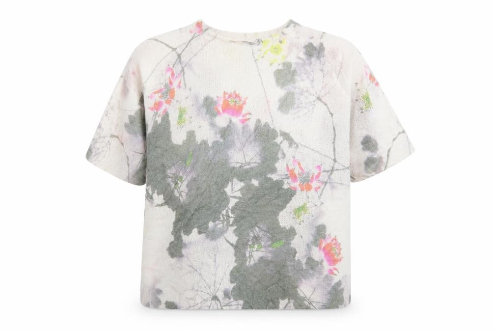 Front view of Nina Murati women’s ivory floral jumper, size M