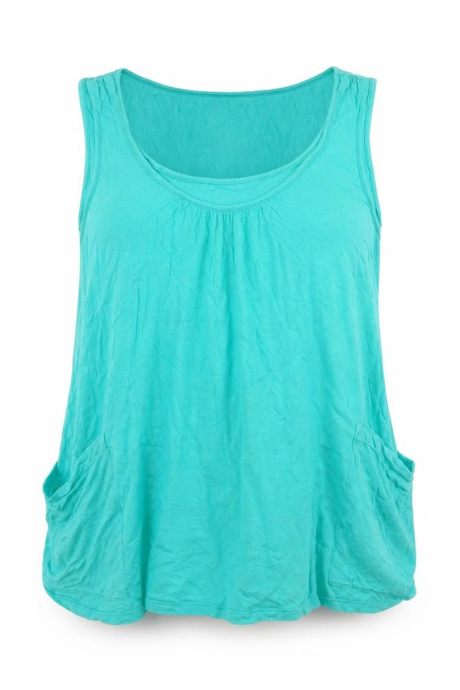 Front view of Mothercare women’s green basic blouse, size UK 10