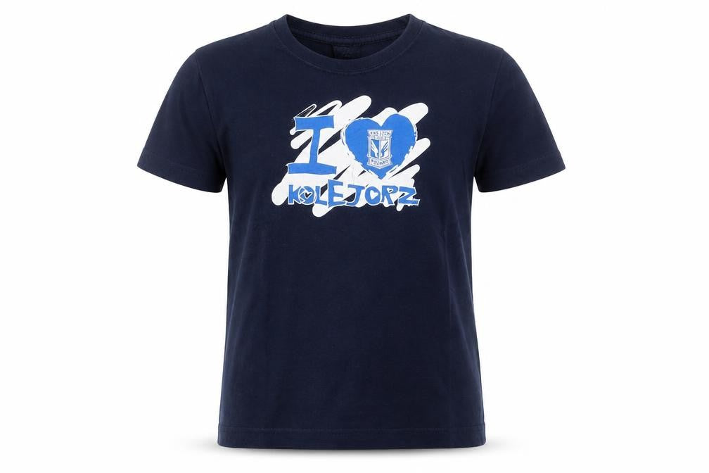 Front view of ejada boys’ blue basic t-shirt, size 10, years - i love kolejorz