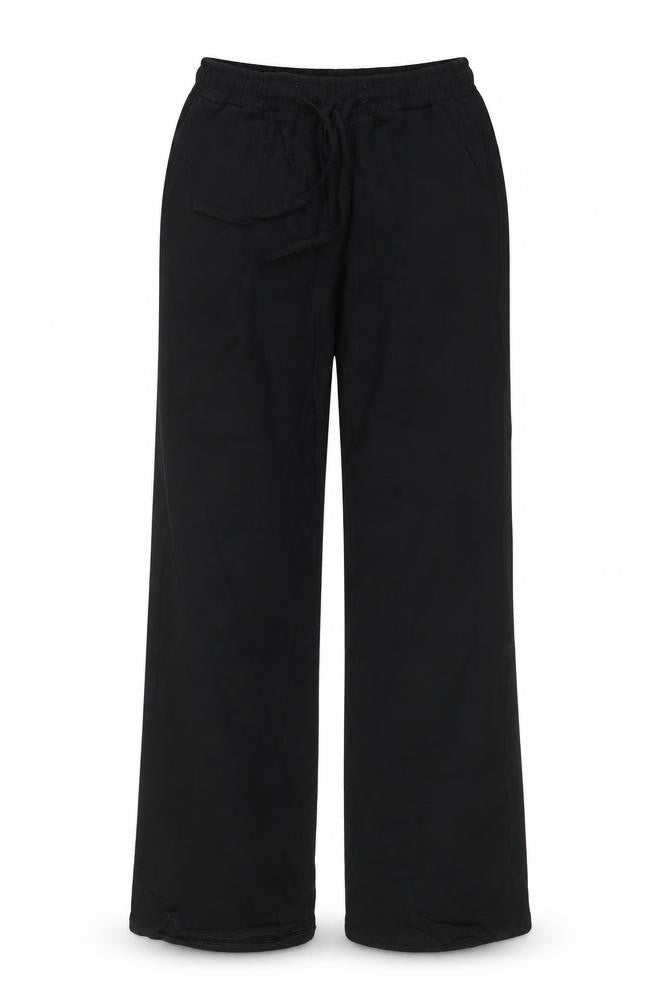 Front view of Preworn women’s black trousers, size M, 27-inch leg