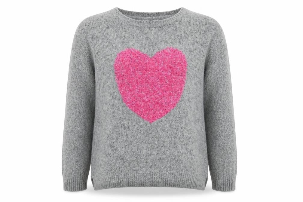 Front view of Marks & Spencer girls’ grey pullover sweatshirt, size 10-11, years