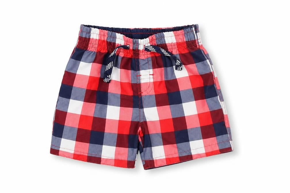 Front view of Mini Rebel Multicoloured Check Cropped Trousers, size 18-24, Months
