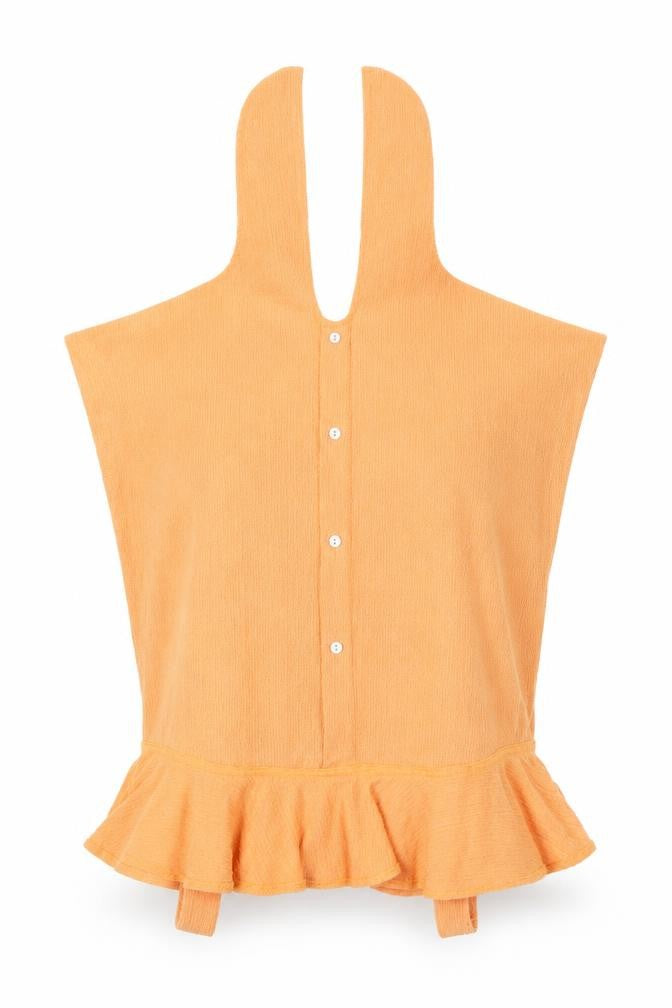 Front view of F&F women’s orange basic blouse, size UK 10