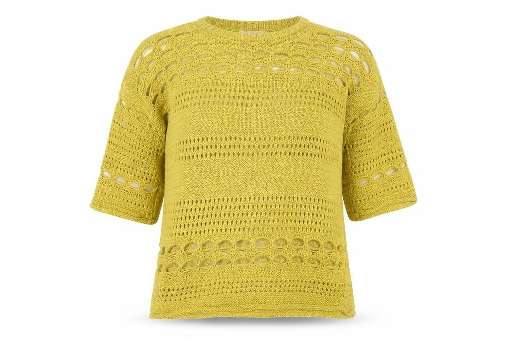 Front view of Next women’s yellow jumper, size S