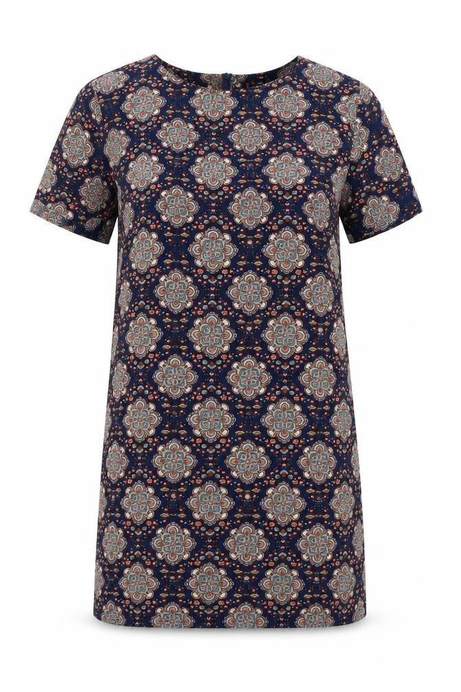 Front view of Fashion Union women’s multicoloured argyle/diamond basic blouse, size UK 12