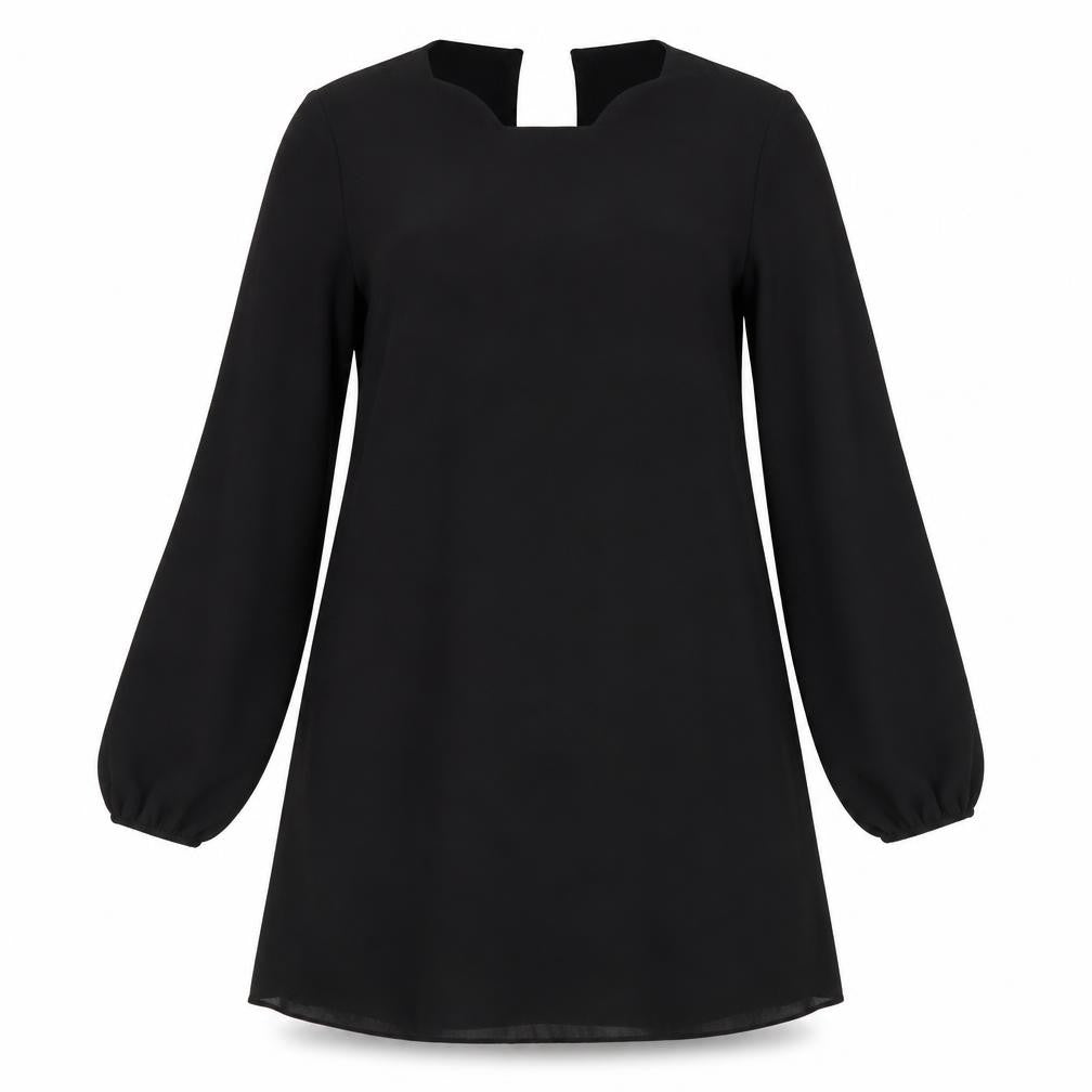 Front view of Boohoo women’s black a-line, size UK 8