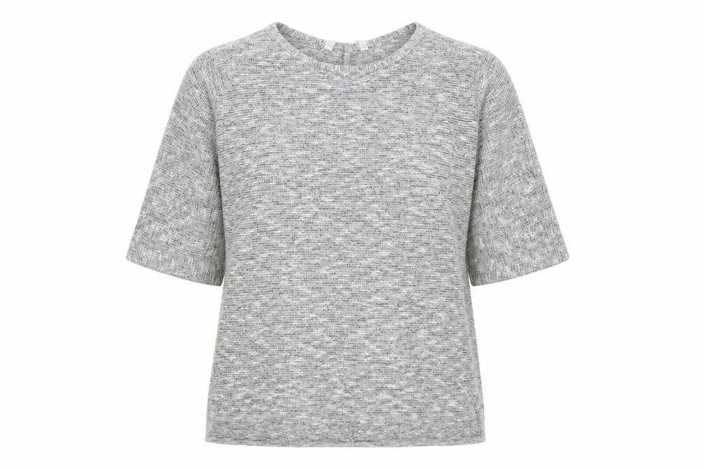 Front view of Peacocks women’s grey jumper, size UK 14