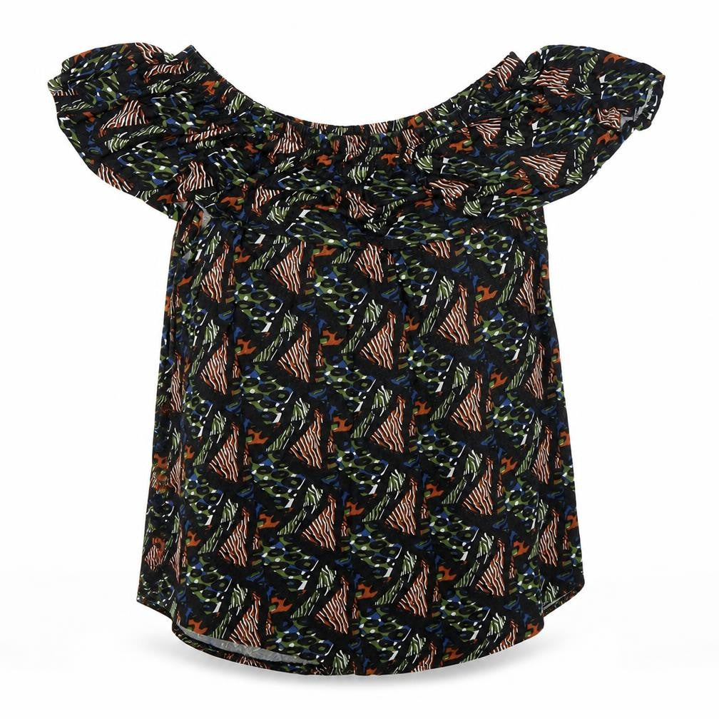 Front view of Pep&Co women’s multicoloured animal print basic tank, size UK 12