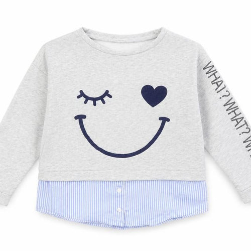 H&M Girls Grey   Tunic Sweatshirt Size 7-8 Years