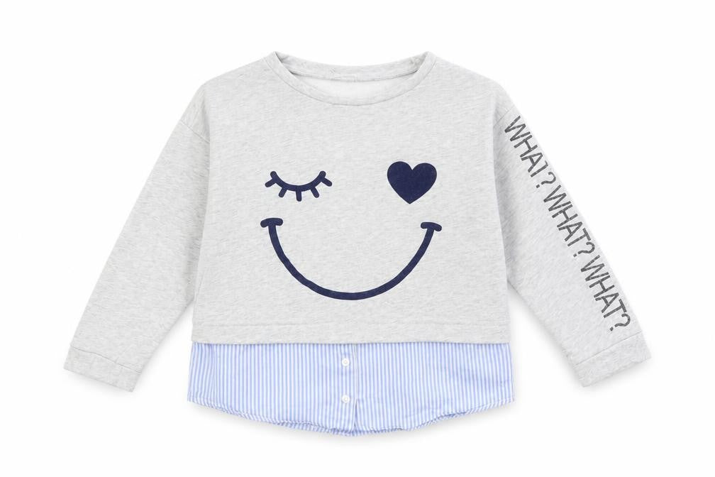 H&M Girls Grey   Tunic Sweatshirt Size 7-8 Years
