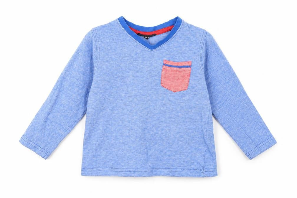 Front view of George boys’ blue jumper, size 18-24, months