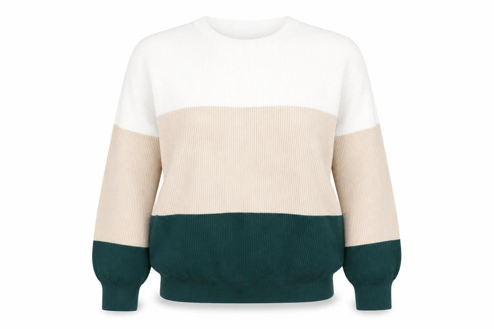 Front view of SHEIN women’s multicoloured striped jumper, size S