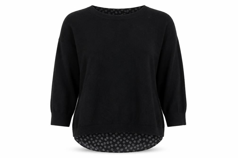 Front view of ELLE women’s black jumper, size S