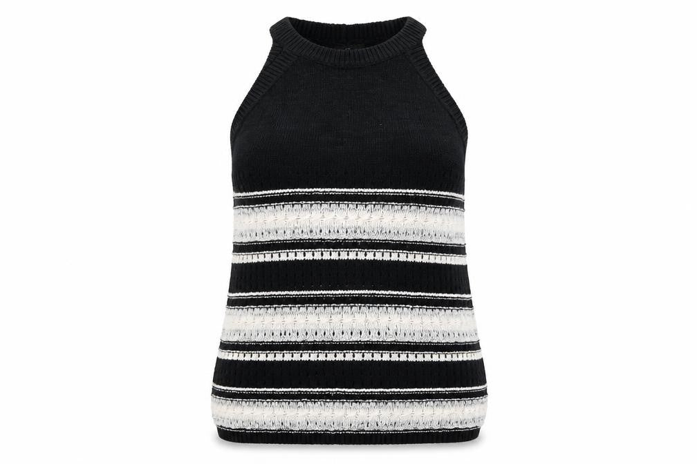 Front view of Mext women’s black basic t-shirt, size UK 12