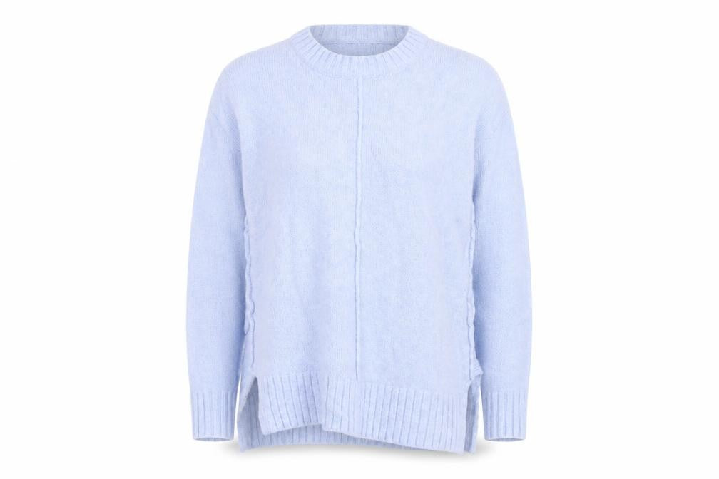 Front view of Marks & Spencer women’s blue jumper, size S