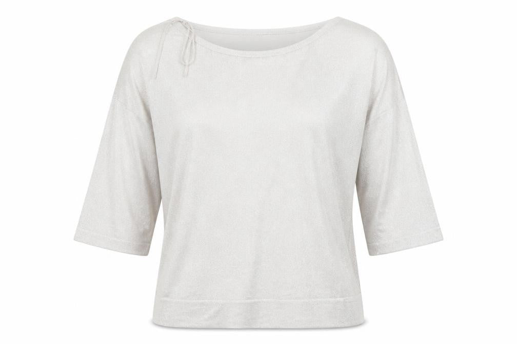Front view of Wallis women’s silver basic t-shirt, size M