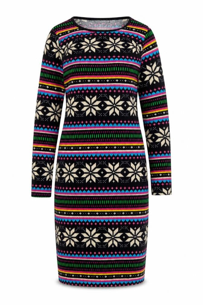 Front view of Indulgence women’s black pencil dress, size M