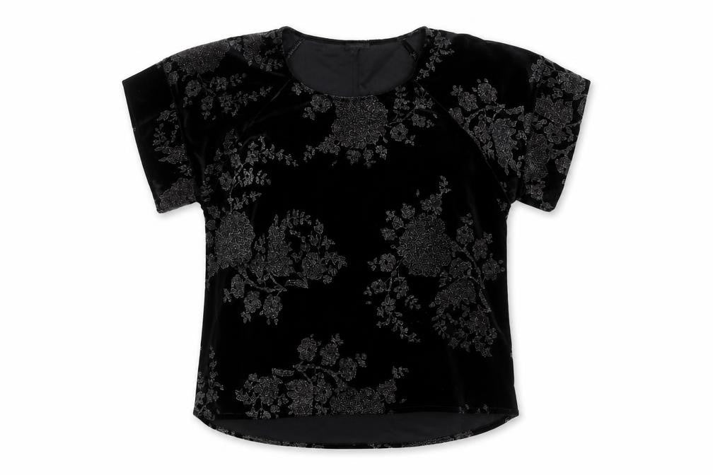 Front view of River Island women’s black basic t-shirt, size UK 10