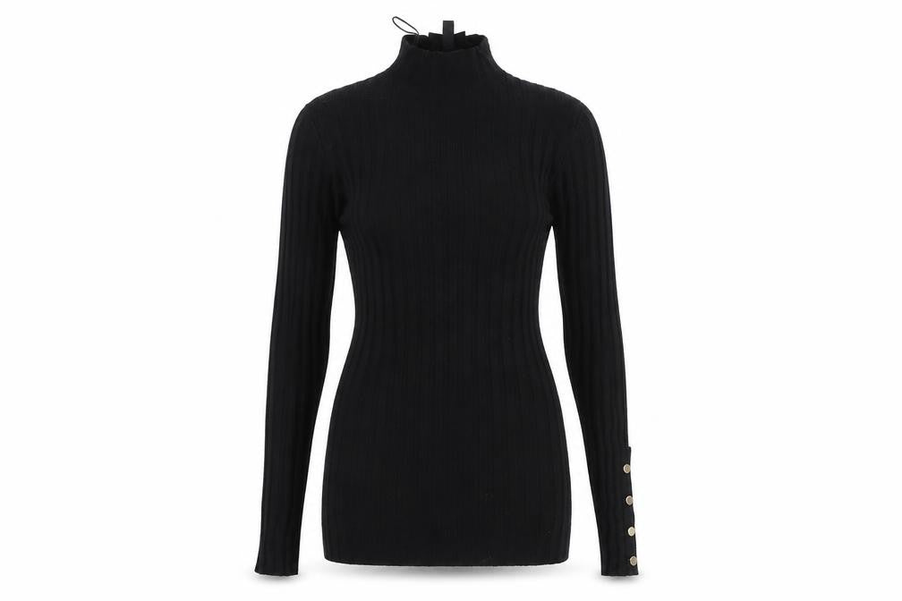Front view of Topshop women’s black basic t-shirt, size UK 8