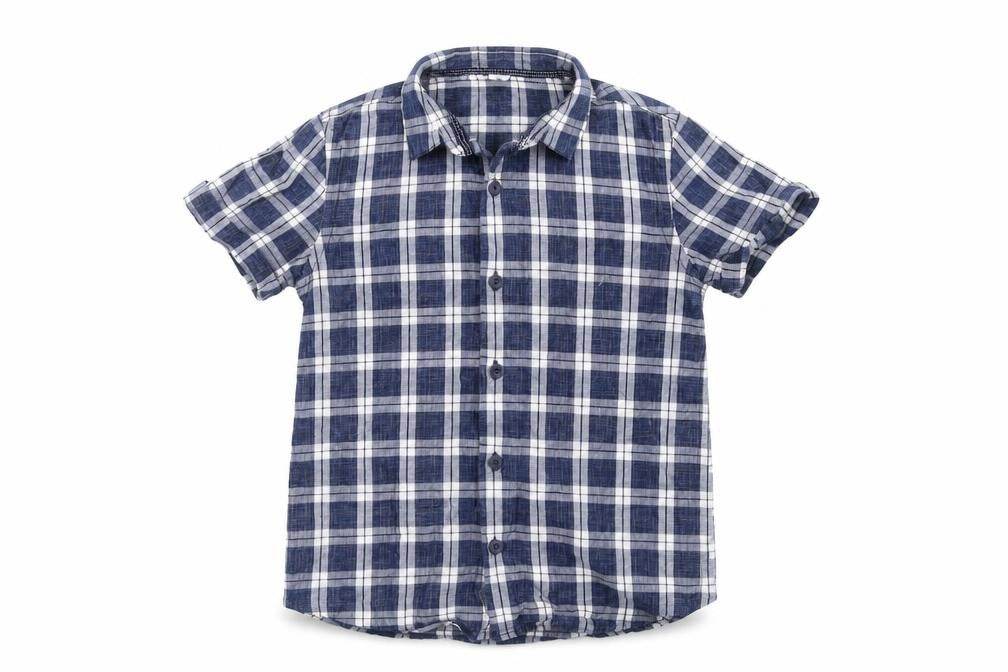 Front view of Tu girls’ blue basic button-up, size 7, years